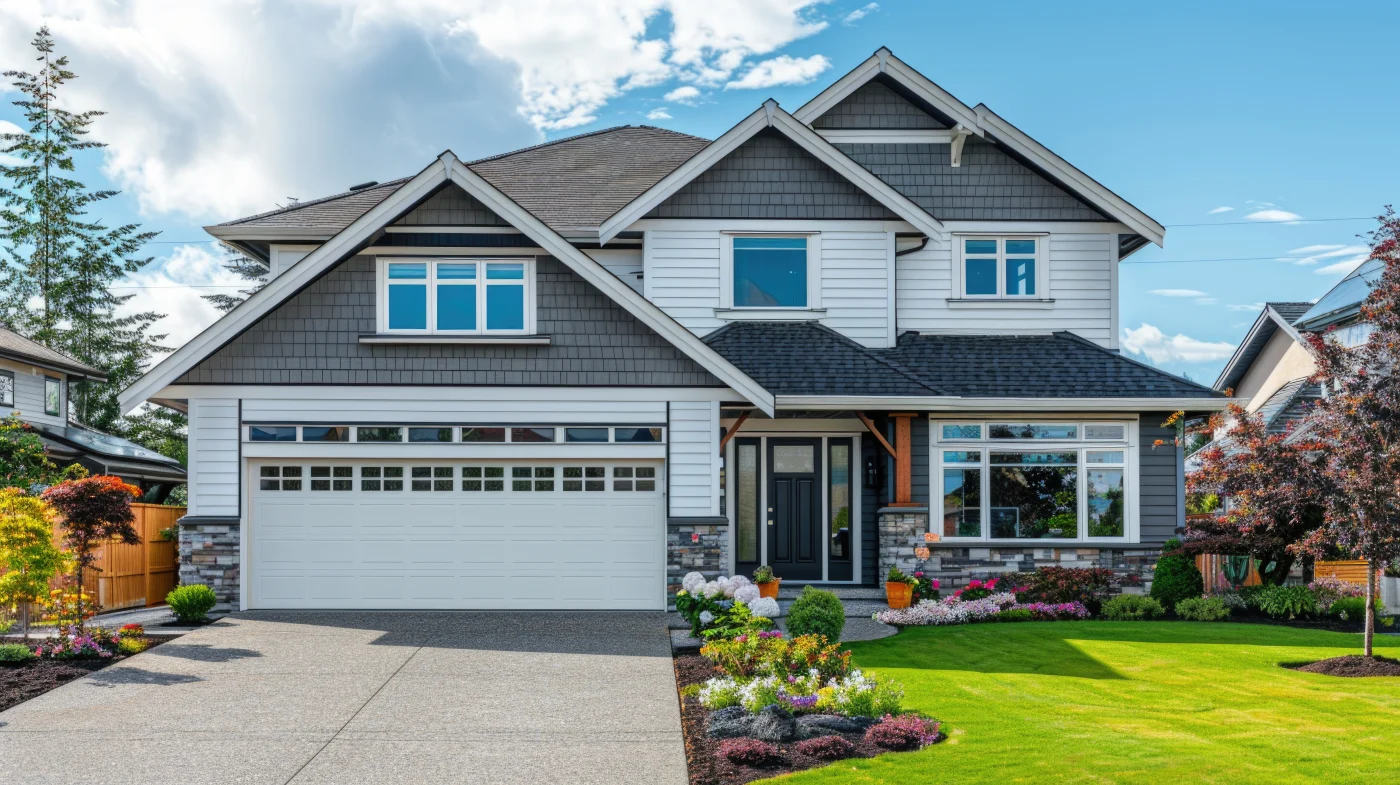 Suburban Home With Garage And Lush Lawn Suburban Home With Garage And Lush Lawn